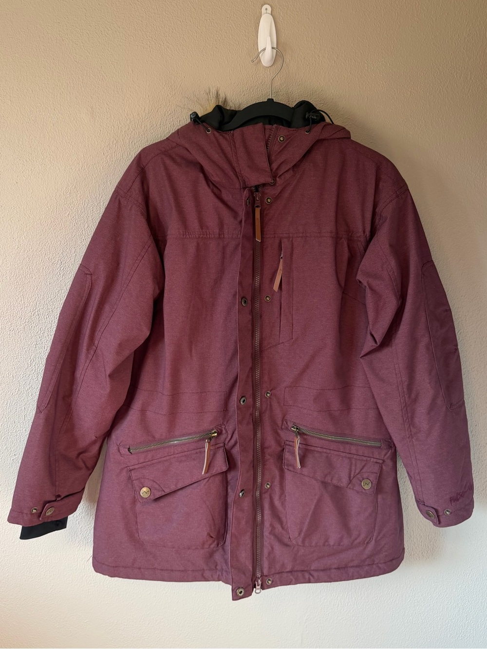 Pulse Side Mauve Hooded Winter Jacket | Size Medium